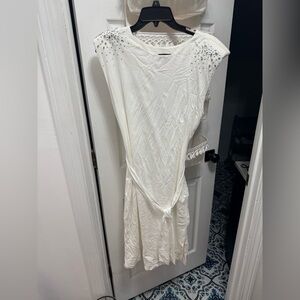 Express White Dress with Silver Stud Accents